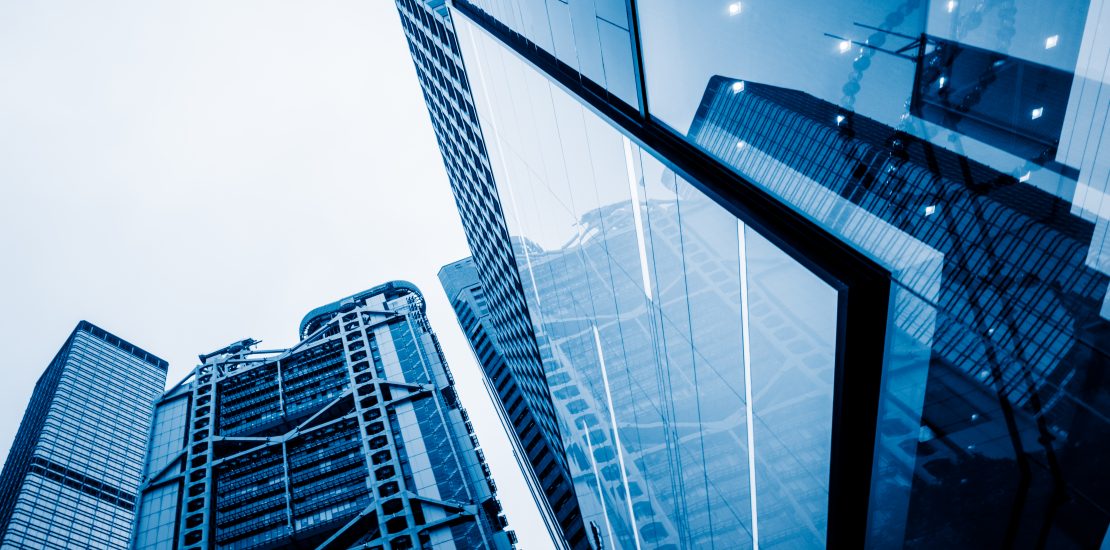 low angle view of skyscrapers in Shenzhen,China.